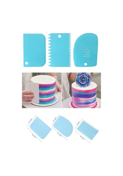 3Lü Set Hamur Kesme Ve Kazıma Aparatı Hamur Spatulası
