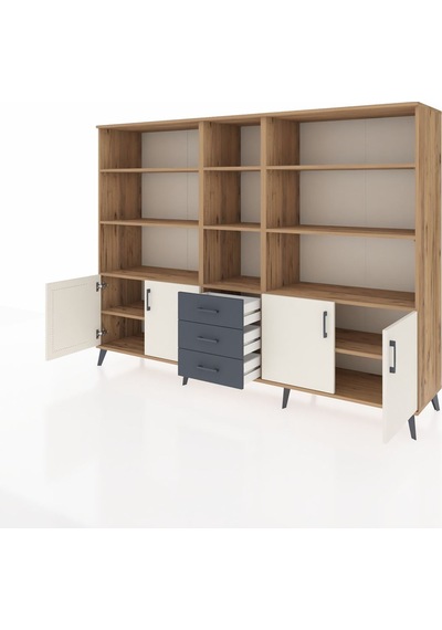 Hyperion Dolap 11 Raflı 3 Çekmeceli 4 Kapaklı 220x44x163 Çam-ayta Çam-aytaşı/antrasit Hyperion Dolap 11 Raflı 3 Çekmeceli 4 Kapaklı 220x44x163 Çam-ayta Çam-aytaşı/antrasit
