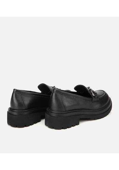 Hotiç Kadın Deri Siyah Tokalı Yüksek Tabanlı Klasik Loafer 01ayh314430a100 01ayh314430a100 Siyah