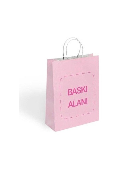 Baskılı Pembe Renk Kraft Çanta-500 Adet-tek Renk Çift Taraf Baskılı - 32 20 32