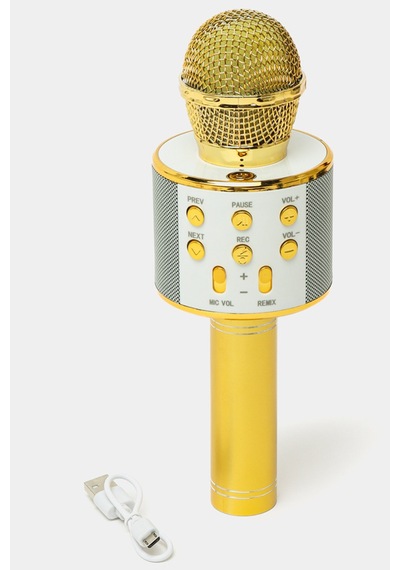 Eğlenceli Karaoke Mikrofon Bluetooth Hoparlör Usb Sd Kart Ve Aux Girişli Bt Hoparlörlü