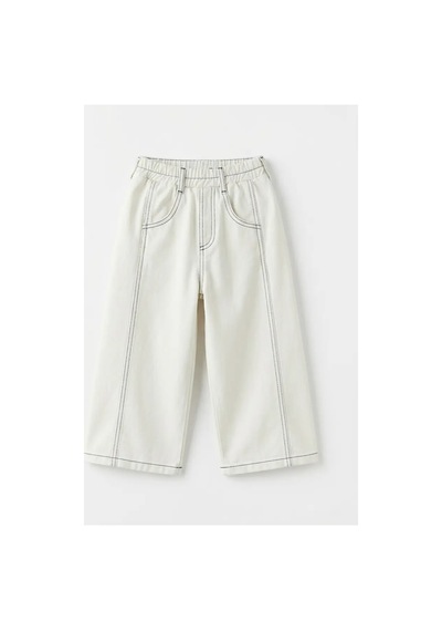 Poala Kids Wide Leg Beyaz Jeans