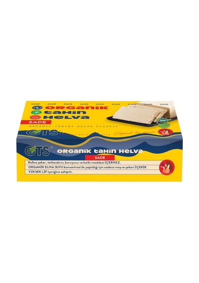 Ots Organik Sade Tahin Helva 200 gr (Organik Sertifikalı, Pestisit Analizli)