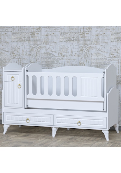 Garaj Home Sude Membran Country Asansörlü Beşik - Beyaz Beyaz