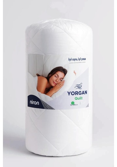 Niron Tek Kişilik Yorgan 155x215 Mikrofiber Kumaş, 200 G/m² Silikon Elyaf Dolgu Beyaz