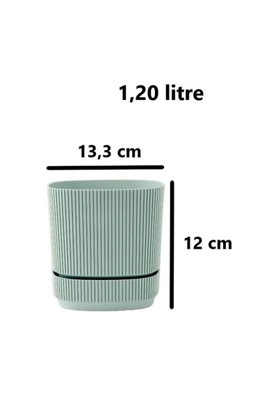 Omnipazar Krs-242 Pera Kare Dekoratif Kaktus Sukulent Saksı 1,20 Litre No 2 Yeşil