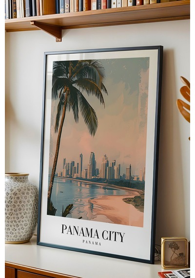 Panama City Panama Vintage Seyahat Posteri Çerçeveli Tablo - Premium Tropikal Modern Duvar Dekoru Siyah Panama City Panama Vintage Seyahat Posteri Çerçeveli Tablo - Premium Tropikal Modern Duvar Dekoru Siyah
