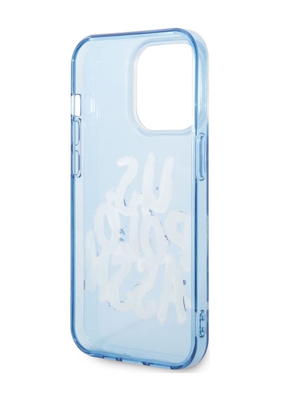 Apple Uyumlu iPhone 14 Pro Max Kılıf U.s. Polo Assn. Renkli Grafiti Baskılı Dizayn Kapak Mavi