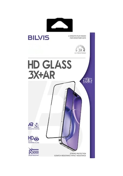 Apple İphone 17 Pro/18 Pro Bilvis 3x Ar Hd Cam Ekran Koruyucu - Siyah
