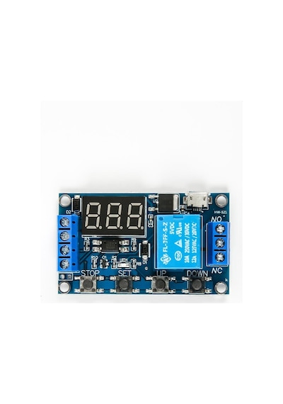 Zaman Ayarlı Geciktirmeli Röle Kartı Led Ekran 6-30V Micro USB Girişli