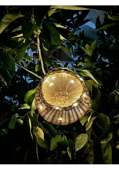 Led Işıklı Bambu Sepet Yılbaşı