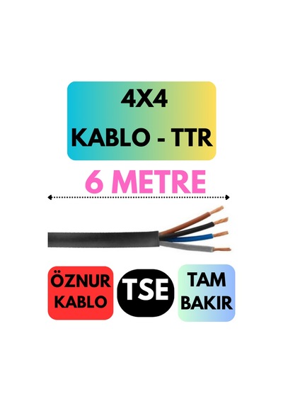 Öznur 4x4 Ttr Kablo Metre Seçenekli Siyah - 6 Metre