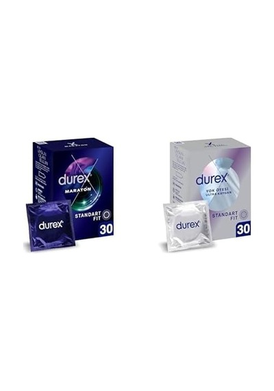 Maraton Geciktiricili 30'lu Prezervatif Ve Durex Yok Ötesi Ultra Kaygan İnce Prezervatif 30'lu