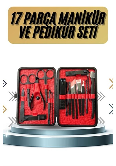 17 Parça Manikür Pedikür Seti El Ayak Bakım Seti Tırnak Makası Törpü - Lisinya 68443209