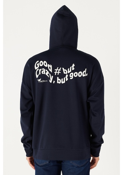 Ac&Co / Altınyıldız Classics Erkek Lacı Oversize Bol Kesim Kapüşonlu Pamuklu Baskılı Sweatshirt