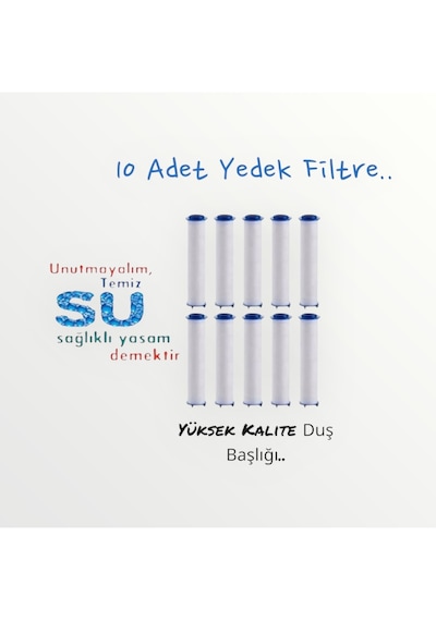 10 Adet Duş Başlığı Filtresi Kireç Önleyici Filtre