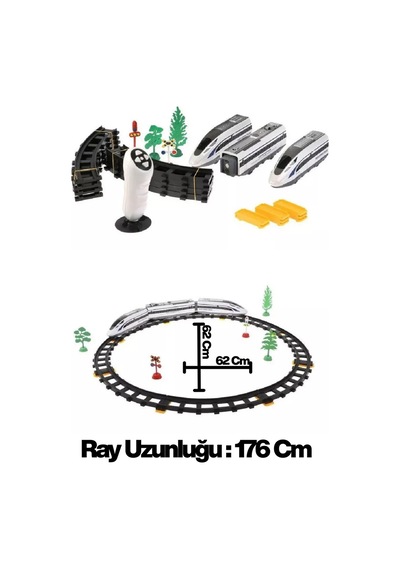 Welcomein Oyuncak Uzaktan Kumandalı 30 Parça Sesli Ve Işıklı 176 Cm Ray Uzunluğunda Hızlı Tren Seti
