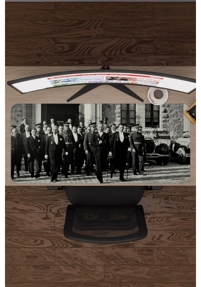 Mustafa Kemal Atatürk V1 90x40 Xxl Gaming Kauçuk Kaymaz Taban Mouse Pad Fare Altlığı
