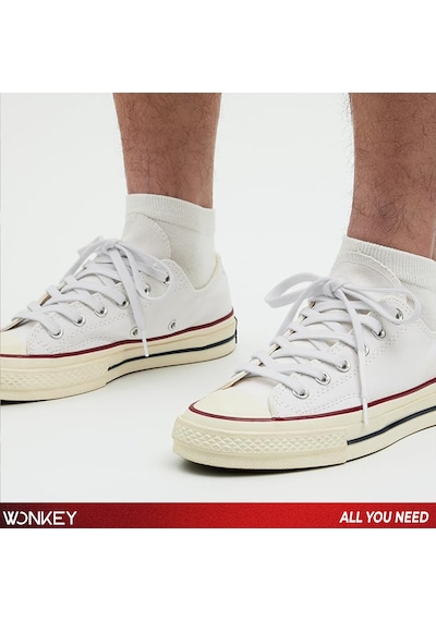 Wonkey Yassı Sneakers Spor Ayakkabı Bağcığı , Düz Bağcık , Yüksek Kaliteli Bağ, Spor Ayakkabılar İçin Premium Pamuk Bağı, Kaliteli Bağcık 1 Çift Beyaz