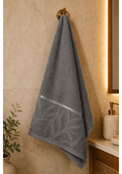 El Yüz Havlusu 50x90 Cm Kısmi Kadife Lunaria Collection 230 Gr Antrasit