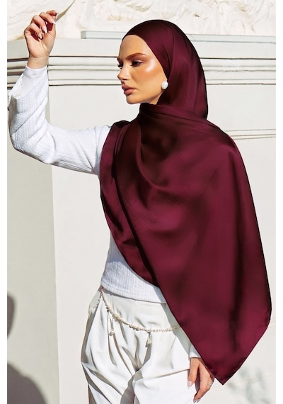 Olcay İpek Organze Abiye Şal Bordo 105