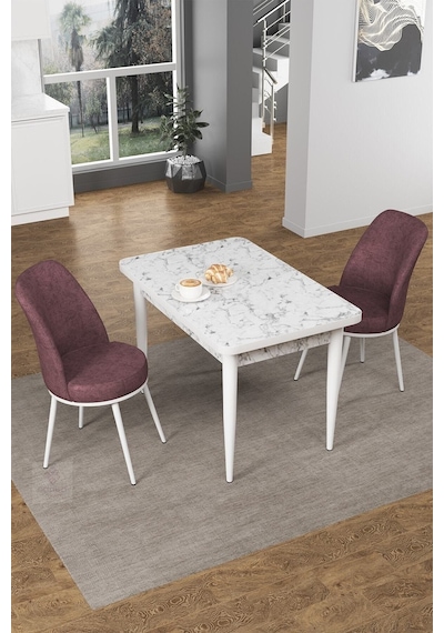 Canisa Concept Nil Serisi 70x110 Sabit Mutfak Masası Takımı Beyaz Mermer Desen Masa 2 Gül Kurusu Sandalye Masa Beyaz/sandalyeler Gülkurusu Canisa Concept Nil Serisi 70x110 Sabit Mutfak Masası Takımı Beyaz Mermer Desen Masa 2 Gül Kurusu Sandalye Masa Beyaz/sandalyeler Gülkurusu