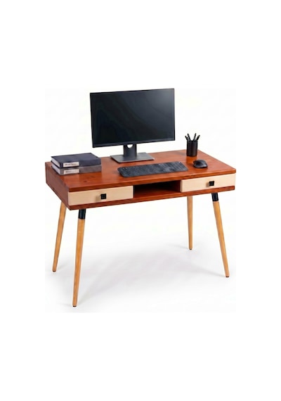 Mobenta Modest Desk: Masif Çalışma & Laptop Masası 2 Çekmece 1 Bölme - 120x60 Bk-bz Bakır-krem Mobenta Modest Desk: Masif Çalışma & Laptop Masası 2 Çekmece 1 Bölme - 120x60 Bk-bz Bakır-krem