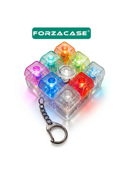 Forzacase 8 Tuş Mavi Switch Rgb Mekanik Tuş Takımı Keycap Anahtarlık - Fc1220 Çok Renkli
