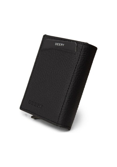 Deery Hakiki Deri Siyah Mekanizmalı Dikey Erkek Cüzdanı - 00626msyhz02 Siyah