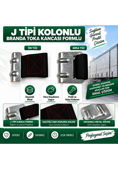 Dorse Kamyon Kamyonet Kolonlu Branda Toka Kancası J Tipi Branda Bağlantı Kancası Metal Branda Sabitleme Aparatı 1 Adet