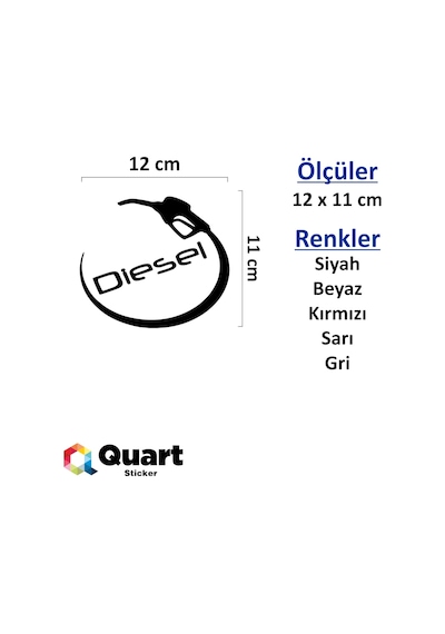 Diesel Yakıt Deposu Sticker, Depo Kapağı Sticker