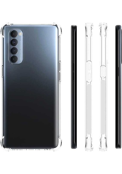 Kilifone - Oppo Reno 4 Pro 4g Uyumlu Kılıf Şeffaf Koruyucu Nitro Anti Shock Silikon - Renksiz - T15544