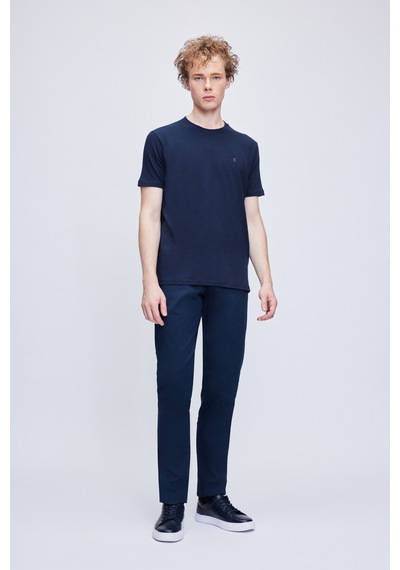 Hatemoğlu Lacivert Regular Fit Bisiklet Yaka Pamuklu Tişört 35102024c005 005 Lacivert
