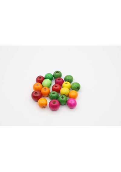 Ahşap Boncuk 18 Mm çok renkli