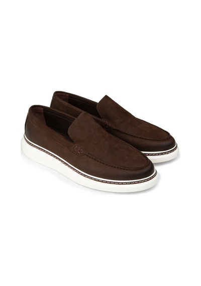 Deery Erkek Hakiki Nubuk Kahverengi Loafer Ayakkabı - Ek111mkhvc01 Kahverengi