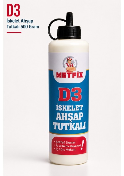 D3 İskelet Ahşap Tutkalı Şeffaf 500 Gr Mobilya Mdf Sunta Tahta Güçlü Hobi Tamir Kuvvetli Yapıştırıcı