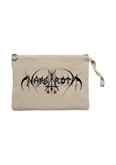 Nargaroth Logo Krem Clutch Astarlı Cüzdan / El Çantası Krem