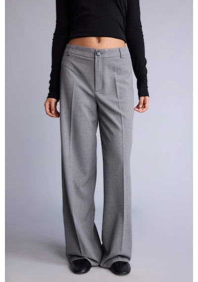Defacto Straıght Fıt Fleto Cepli Normal Bel Standart Boy Gri Pantolon F6214ax26augr394 Gri-gr394