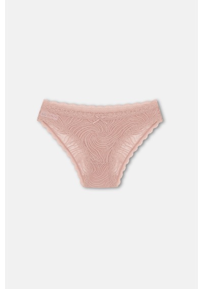 Suwen 3lü Dantelli Normal Bel Slip Külot St00496011343 Kahverengi - Ten - Pembe