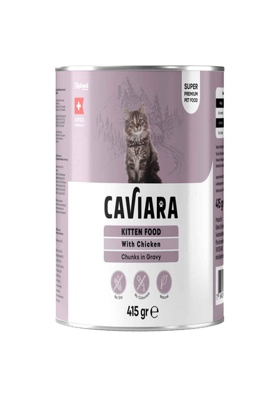 Caviara Yavru Kedi Konservesi Sos İçinde Et Parçacıklı Tavuklu 415 Gr