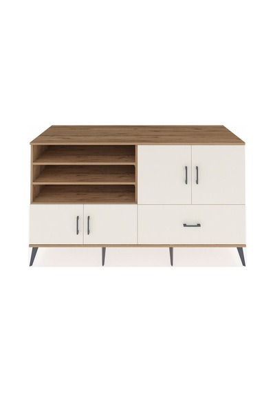 Kronos Konsol 5 Raflı Tek Çekmeceli 4 Kapaklı 176x59x99 Çam-aytaş Çam-aytaşı