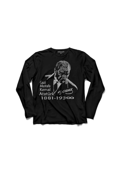 Gazi Mustafa Kemal Atatürk 1881 10 Kasım 1938 5 Uzun Kollu Tişört Baskılı Çocuk T-shirt 001