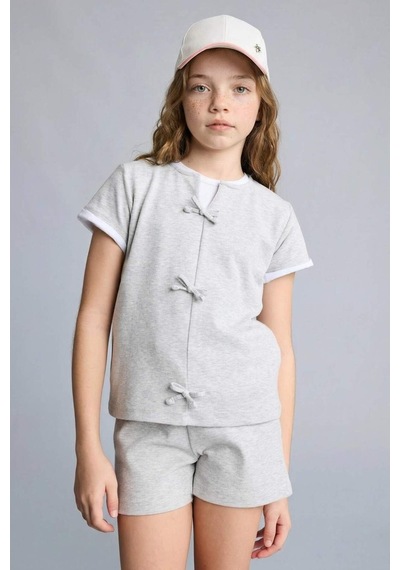 Defacto Regular Fıt 2li Pijama Takımı Kız Çocuk H5514a826smgr28 Gri-gr28