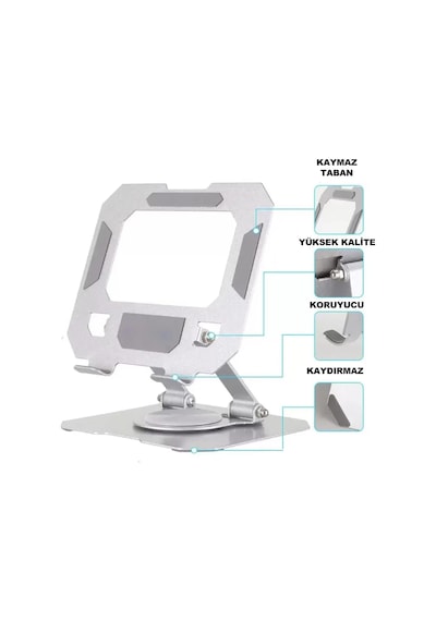 Tablet Standı 360 Derece Dönebilen Tablet Stand Katlanabilir Metal Tablet Tutucu Standı Tablet