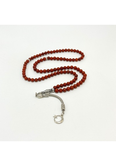Yıldız Doğal Taş Kırmızı Jasper 6mm 99luk Doğal Taş Tesbih