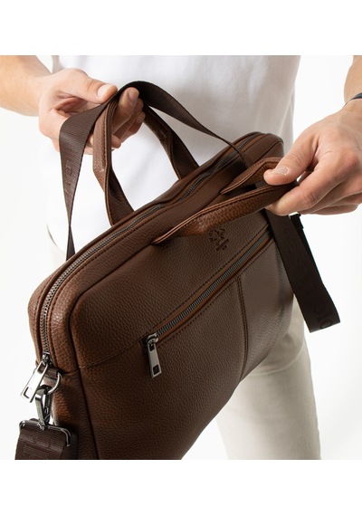 Westpolo Vegan Deri Unisex Laptop, Evrak Çantası - 6063 Taba