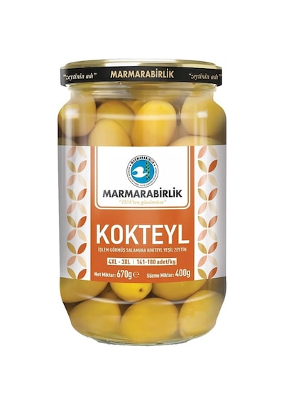 Marmarabirlik Yeşil Zeytin 400 Gr Cam Biberli-çizik-kırma-kokteyl 4 Lü Karma Paket