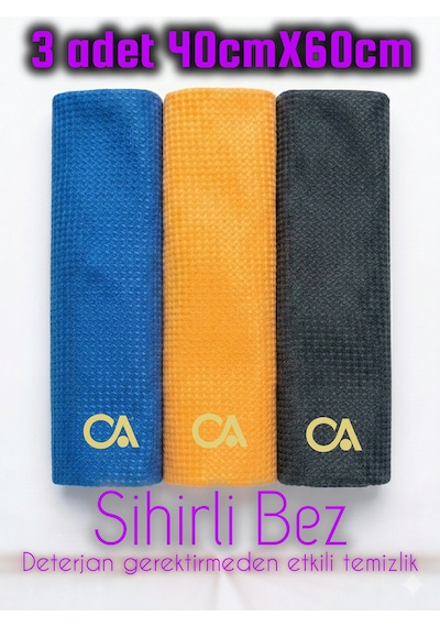 Sihirli Mikrofiber Temizlik Bez, Cam Ayna Temizlik Bezi 3 Adet 40x60cm