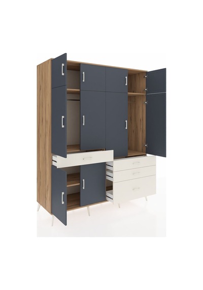 Kronos Gardrop 5 Raflı 4 Çekmeceli 2 Askılı 176x59x221 Çam-antrasit/aytaşı Antrasit/aytaşı Kronos Gardrop 5 Raflı 4 Çekmeceli 2 Askılı 176x59x221 Çam-antrasit/aytaşı Antrasit/aytaşı