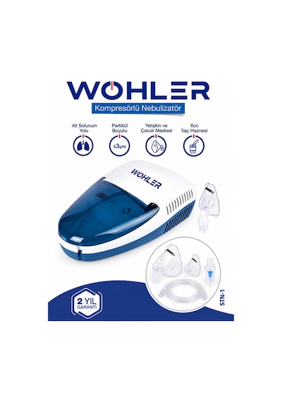 Wohler Kompresörlü Nebülizatör Hava Buhar Makinesi